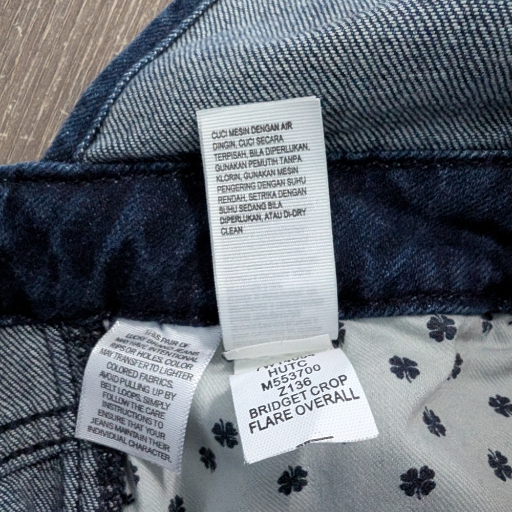 Lucky Brand Women's Bridget Cropped Overalls Size 6 Snap Front Denim - Picture 12 of 16